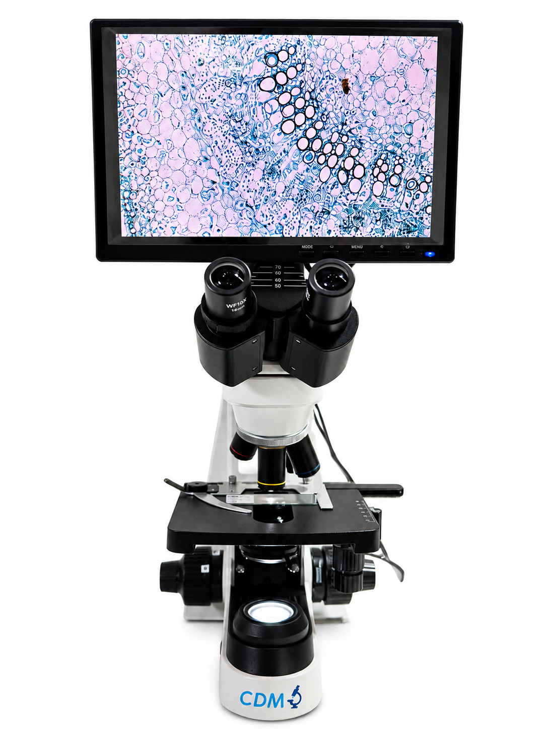 Microscopio Triocular biológico con pantalla,  CDM