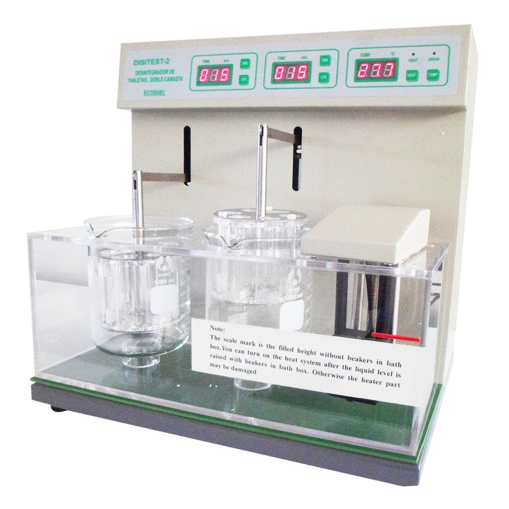 Desintegrador de tabletas, doble canasta. Modelo DISITEST-2. Marca: Ecoshel