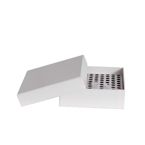 Caja de cartón criogénica para tubos de PCR. Modelo CRM-0025PCR. Marca: crm glob