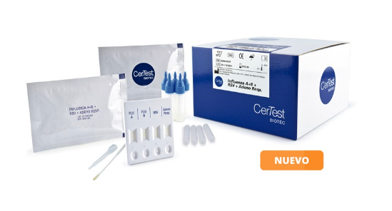 Prueba Rápida para Influenza A + Influenza B + RSV + Adenovirus Respiratorio