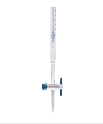 Bureta recta con llave de teflón Clase AS. Modelo 017.02.050