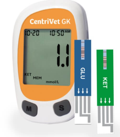 Analizador  veterinario de glucosa en sangre y cetonas