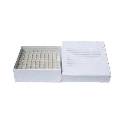 Caja de cartón criogénica para criotubos 2ml. Modelo CRM-2860-2. Marca: crm glob