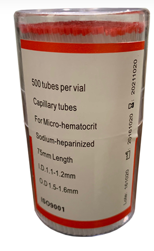 Tubos Capilares con Heparina 500 pzs