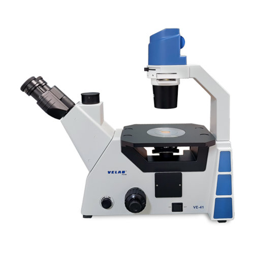Microscopio Triocular invertido. Modelo VE-41. Marca: velab