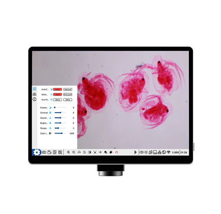 Tablet con cámara integrada para microscopio.