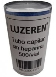 Tubo capilar sin heparina 500 vial