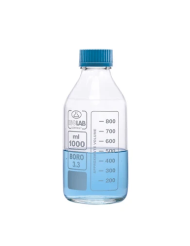 Botella de vidrio con tapa de rosca de 100 ml. Modelo. 061.01.100