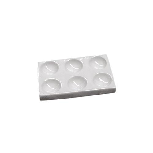 Placa de porcelana 6 cavidades. Modelo PL0490. Marca: duve