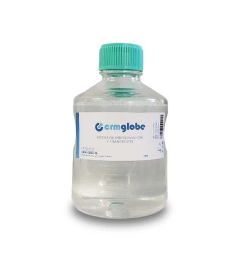 Botella con medio de transporte y preservación. Modelo CRM-1252-1L