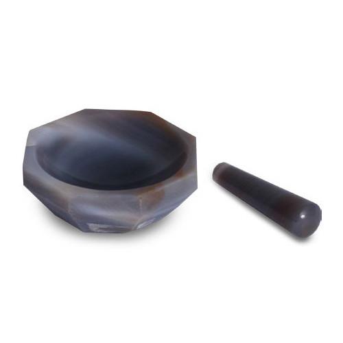 Mortero de ágata con pistilo. Modelo CRM-0012MP. Marca: crm globe