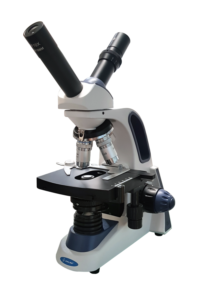 Microscopio monocular con cabeza dual. Modelo VE-M5DTH. Marca: velab