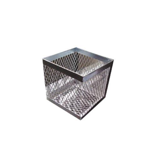 Cesto de metal galvanizado rectangular 25x25x15cm. Modelo AE009-D. Marca: aesa