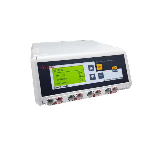 Fuente de poder para cámaras de electroforesis.Modelo CS-300C. Marca:CScientific