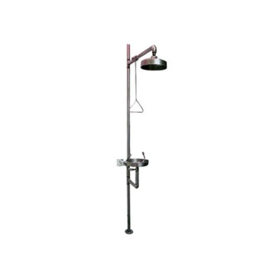 Regadera con lavaojos de acero inoxidable. Modelo CVQ-120C