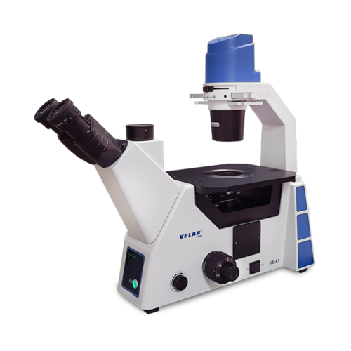 Microscopio Triocular invertido. Modelo VE-41. Marca: velab