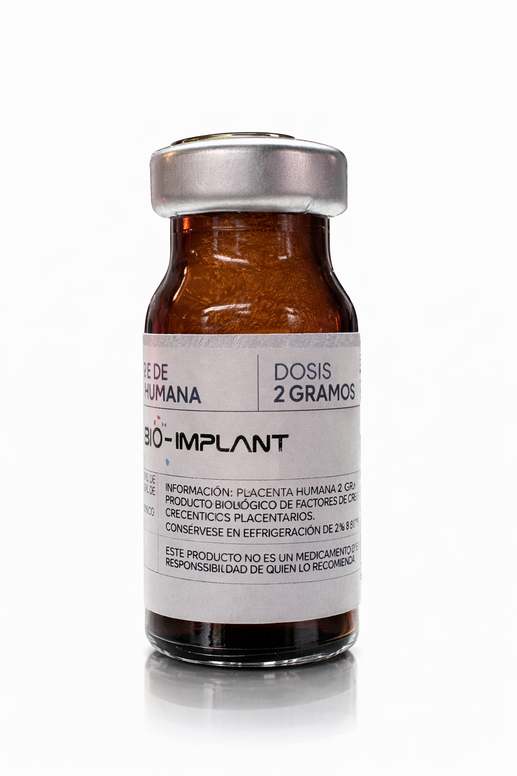 Aplicación Placenta liofilizada