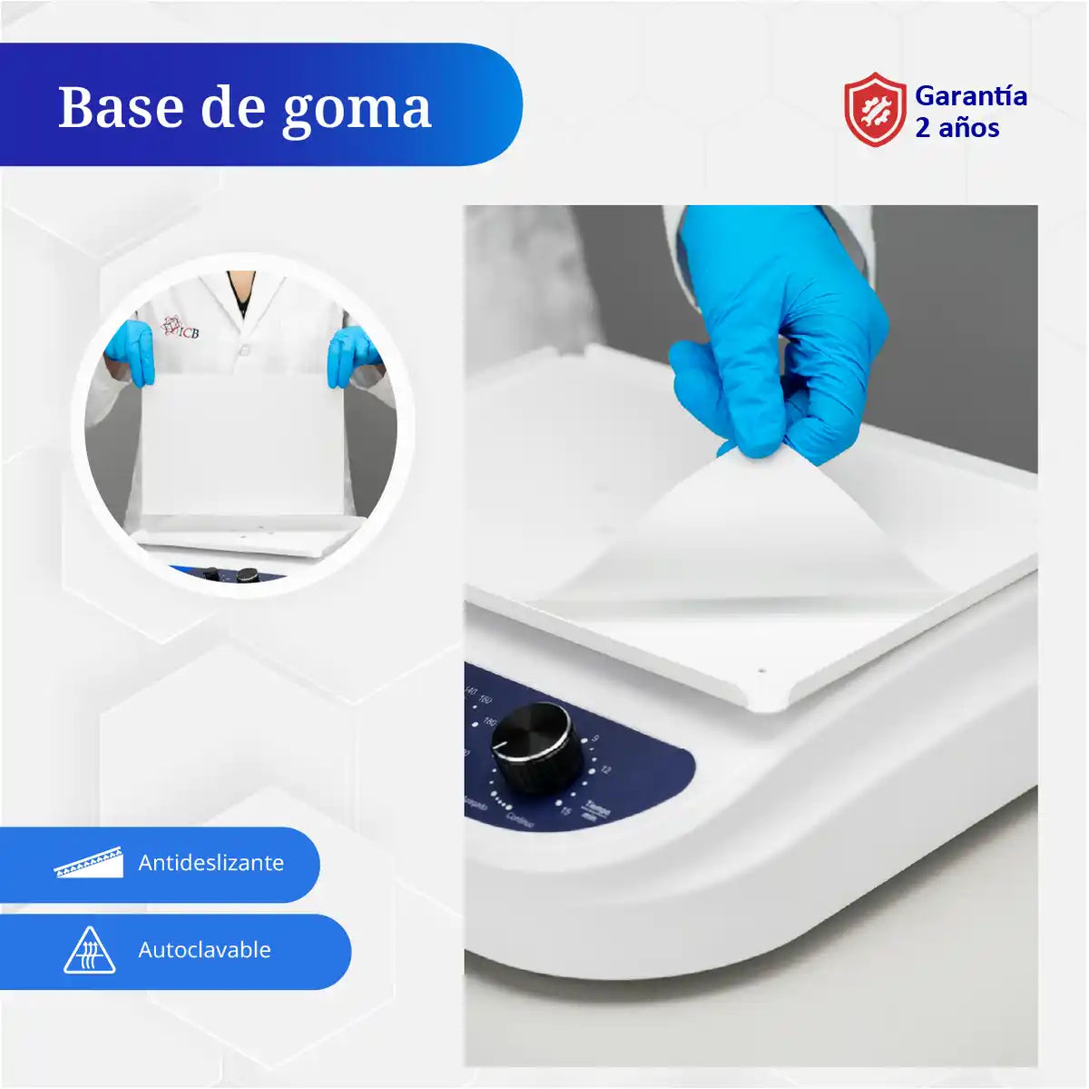 Agitador Orbital Analógico para Microbiología base del agitador